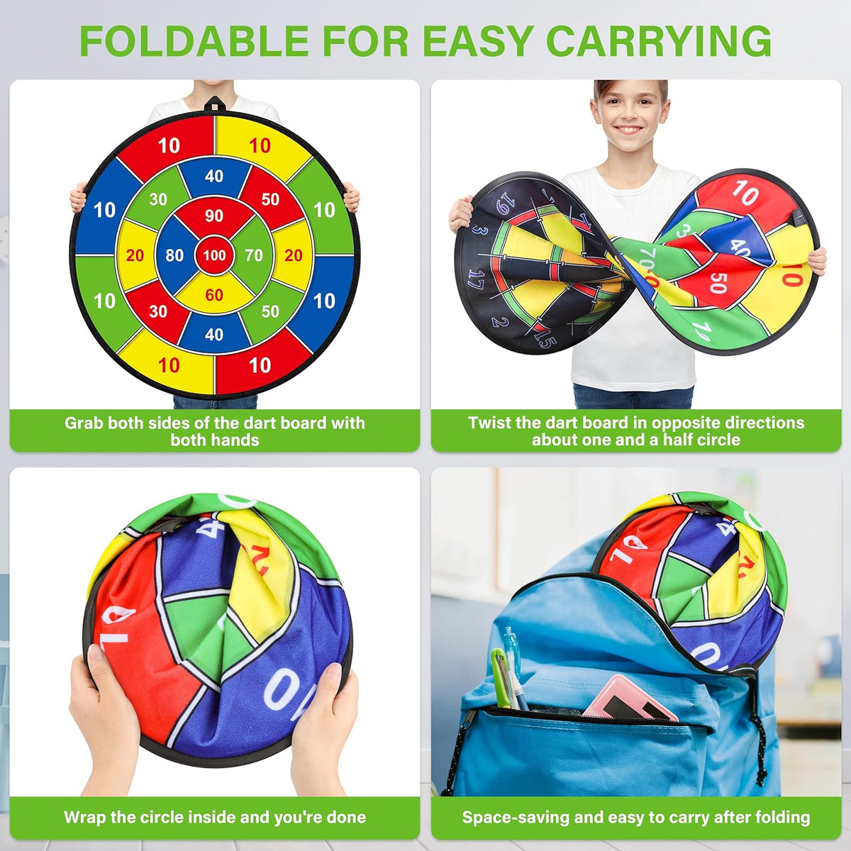 Fun Double-Sided Kids Dartboard Set