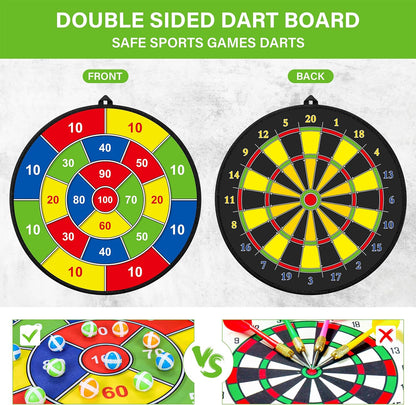 Fun Double-Sided Kids Dartboard Set