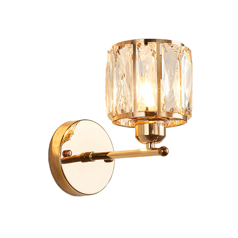 Elegant Gold Crystal Glass Wall Light Sconce