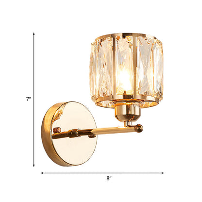 Elegant Gold Crystal Glass Wall Light Sconce
