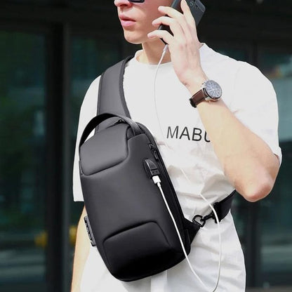 Waterproof Crossbody Bag with USB Charging Port