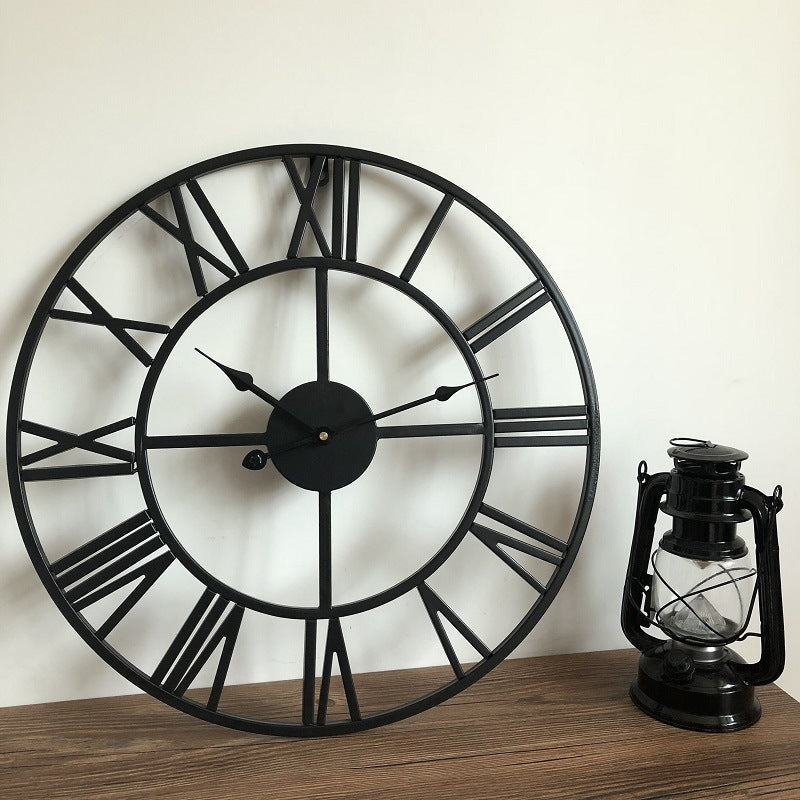 Classic Roman Numeral Quiet Wall Clock 16 Inch Metal - Cofik