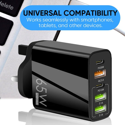 Compact 6 Port Fast USB Charger Adapter