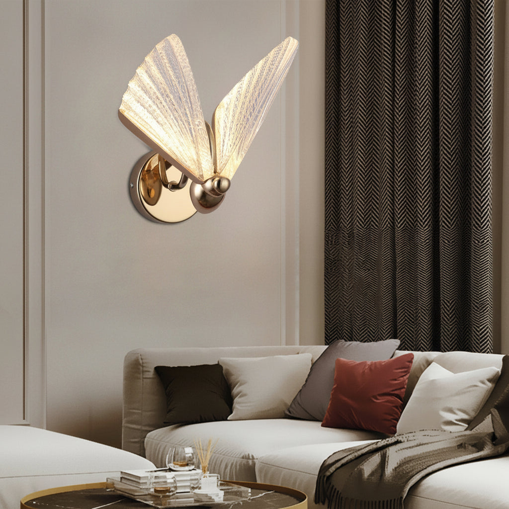 Elegant Gold LED Wall Light with Acrylic Shade