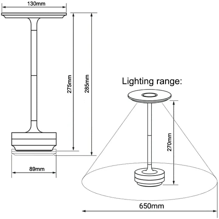 Portable LED Desk Lamp - Adjustable Brightness Waterproof Light