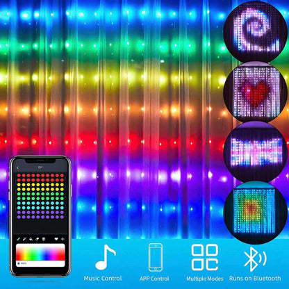 Smart Remote Control Color Changing Curtain Lamp