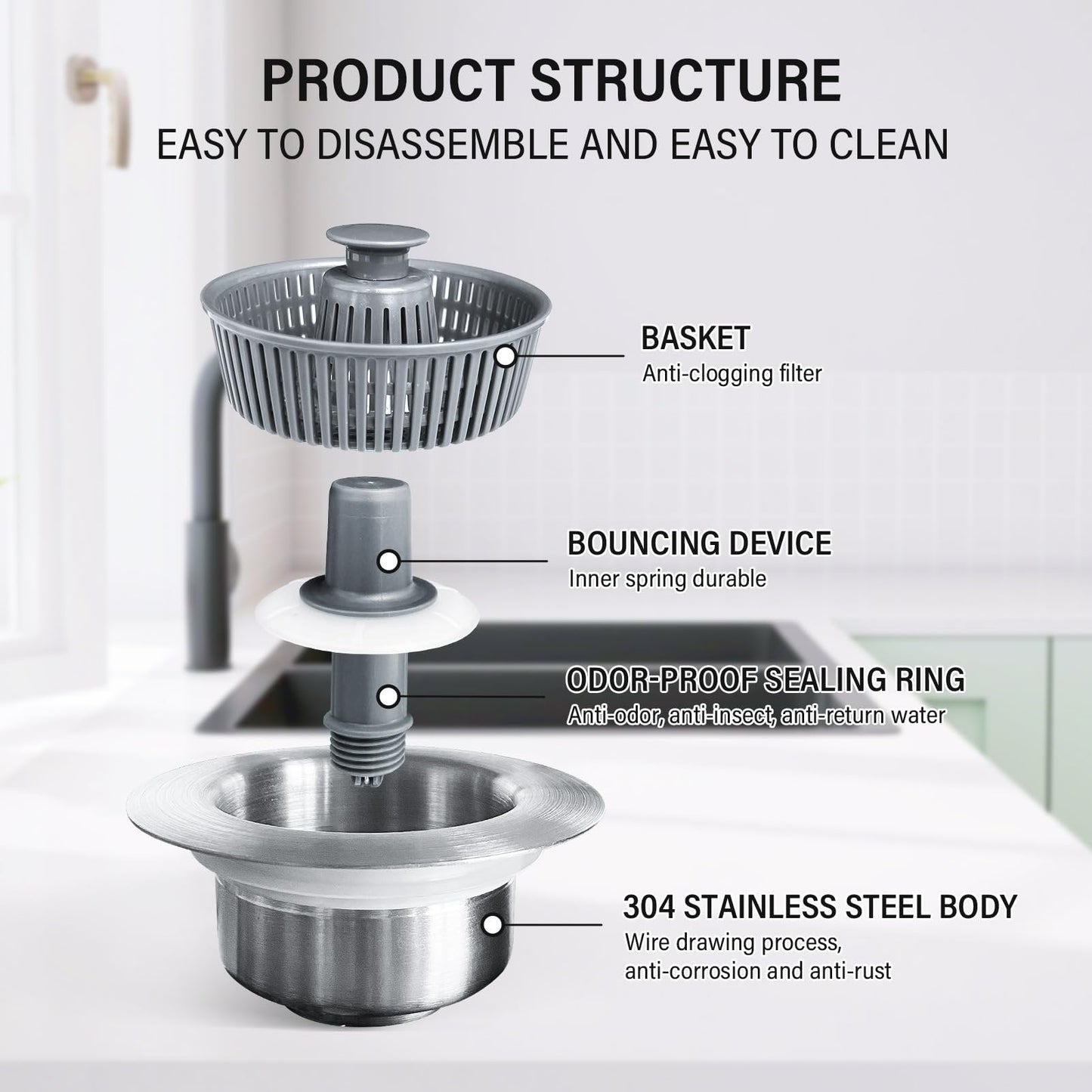 Improved Kitchen Sink Basket Drain Strainer - Cofik