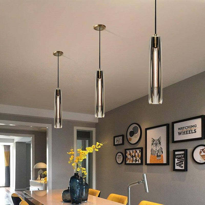 Sleek Glass Pendant Ceiling Light Fixture
