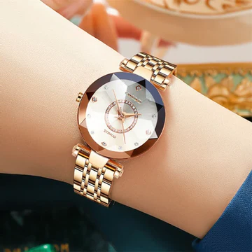 Ladies Glittering Silver Tone Watch