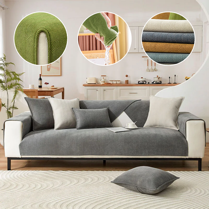 Plush Check Soft Sofa Slipcover Furniture Protector