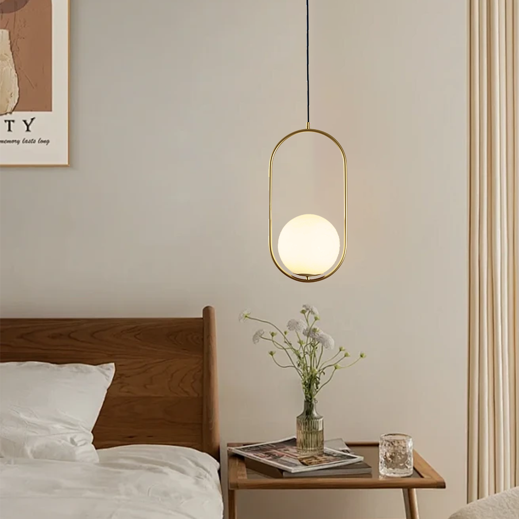 Sleek Brass Pendant Light Adjustable Ceiling Fixture