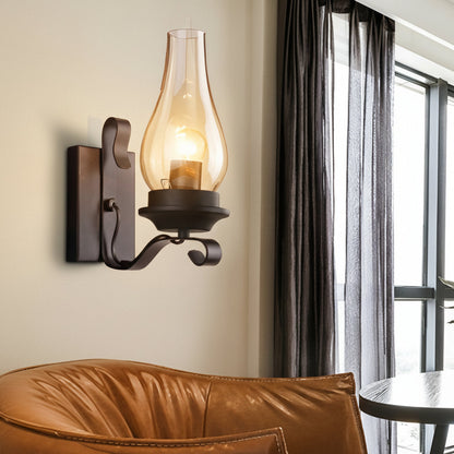 Rustic Metal Wall Light – Vintage Style E27 Sconce - Cofik