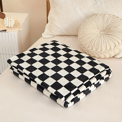 Cozy Plaid Throw Blanket for Home and Bed