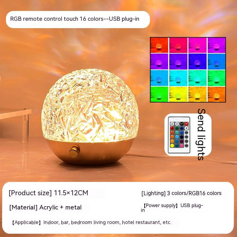 Colorful LED Night Light Crystal Table Lamp - Cofik