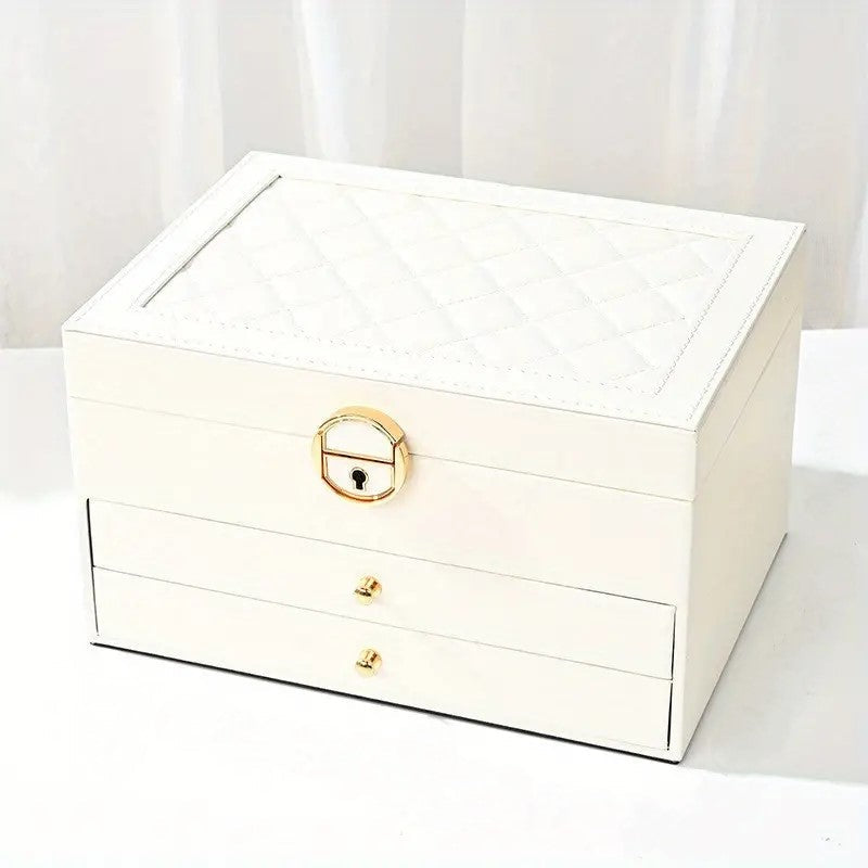 Secure Stackable Leather Jewellery Storage Box