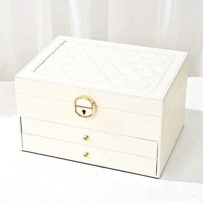 Secure Stackable Leather Jewellery Storage Box