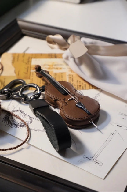 Genuine Leather Music Keychain Pendant - Cofik