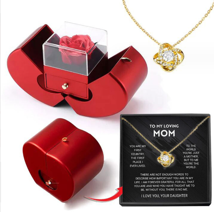 Beautiful Wooden Jewelry Box with Free Necklace