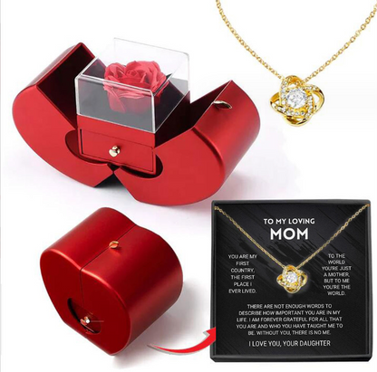 Beautiful Wooden Jewelry Box with Free Necklace