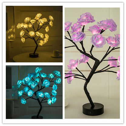 Pretty LED Rose Night Light Table Lamp for Bedroom