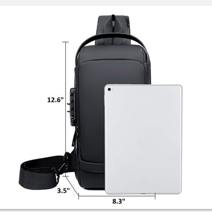 Waterproof Crossbody Bag with USB Charging Port
