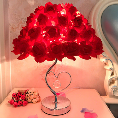 Classic Elegant Rose Table Lamp for Bedroom