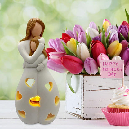 Warm Mother Daughter Figure Candle Holder