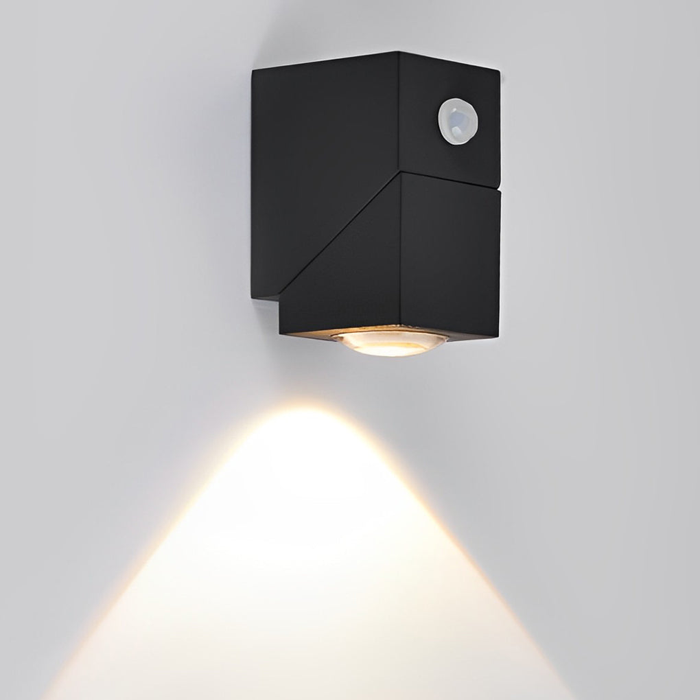 Motion Sensor Outdoor LED Wall Light Black Adjustable