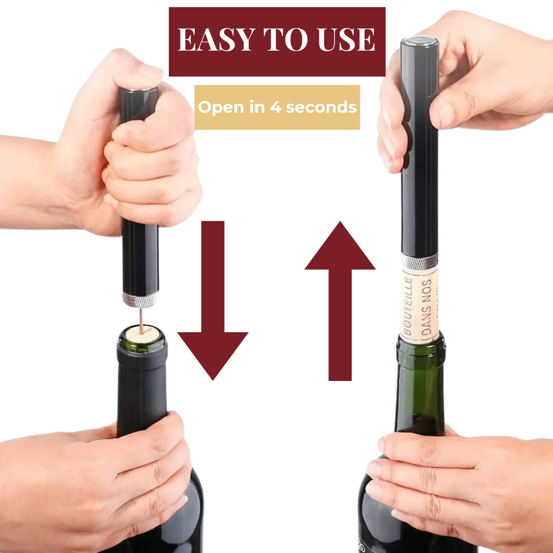 Easy Wine Bottle Opener - Stainless Steel & Compact Design