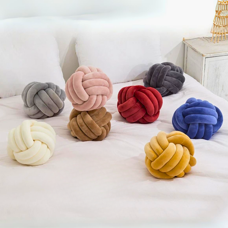 Soft Velvet Knot Throw Pillow