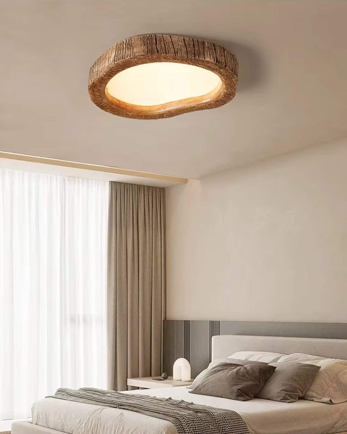 Simple Wooden Table Lamp with Warm Glow Effect