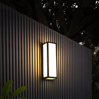 Outdoor Slim LED Motion Activated Black Wall Light