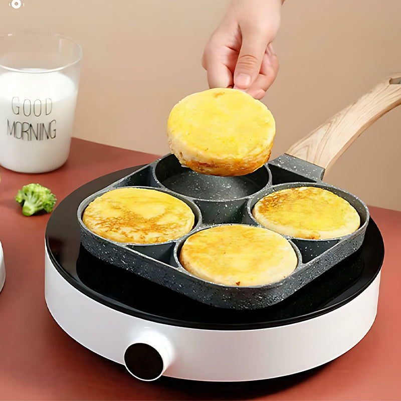 Non-Stick Four Egg Pan, Easy Breakfast Frying Skillet