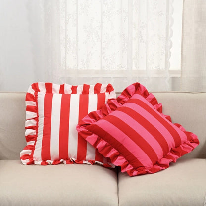 Vintage Floral Ruffled Pillow Cover