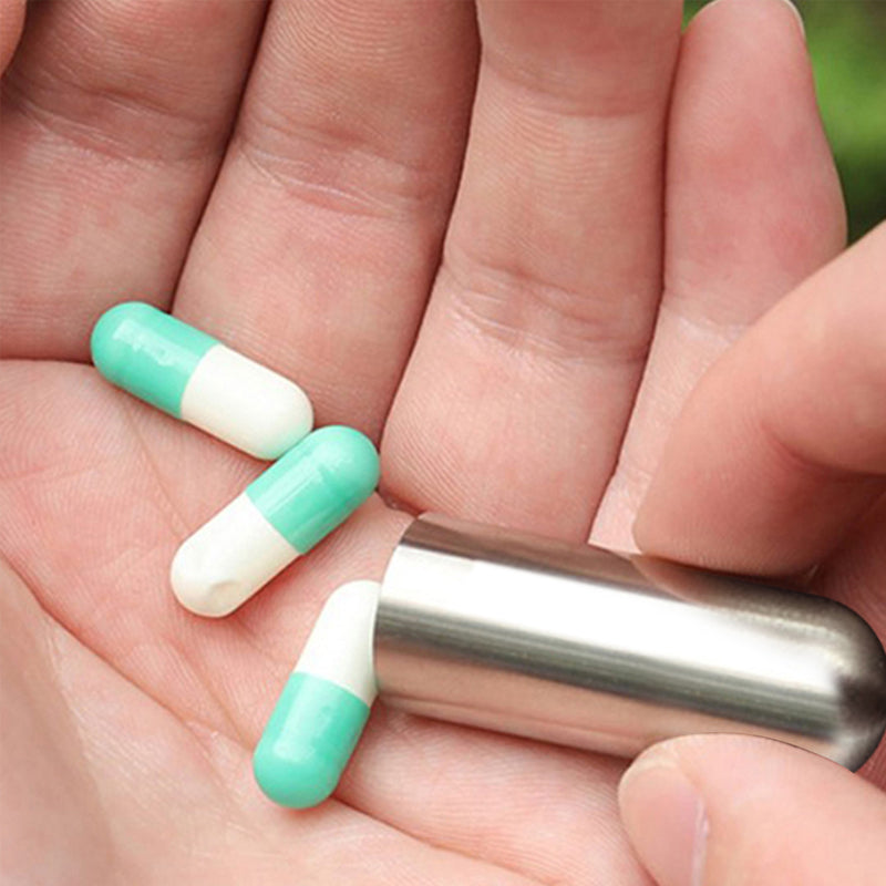 Travel Mini Pill Box Stainless Steel Case