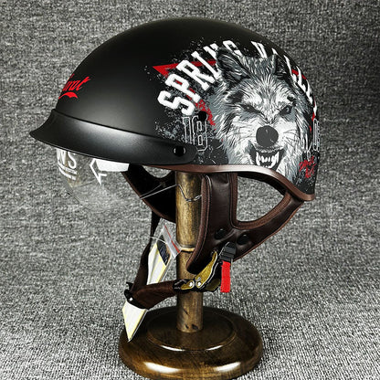 Sleek Chopper Motorcycle Helmet with Simple Style