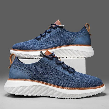 Stitched Leather Shoes with Perforated Detail and Black Sole