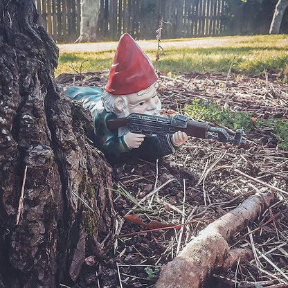 Tough Camo Yard Gnome Statue