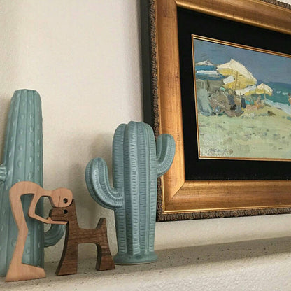 Handcrafted Wooden Pet Figurine Decor