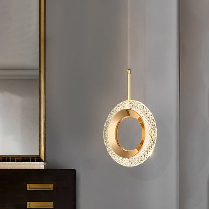 Simple Round Glass 3 Level Dimmable LED Pendant Light
