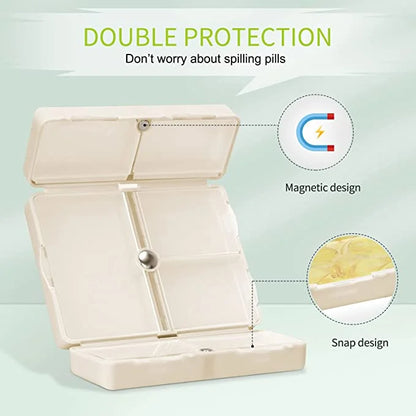 Travel Pill Box with 7 Separate Compartments