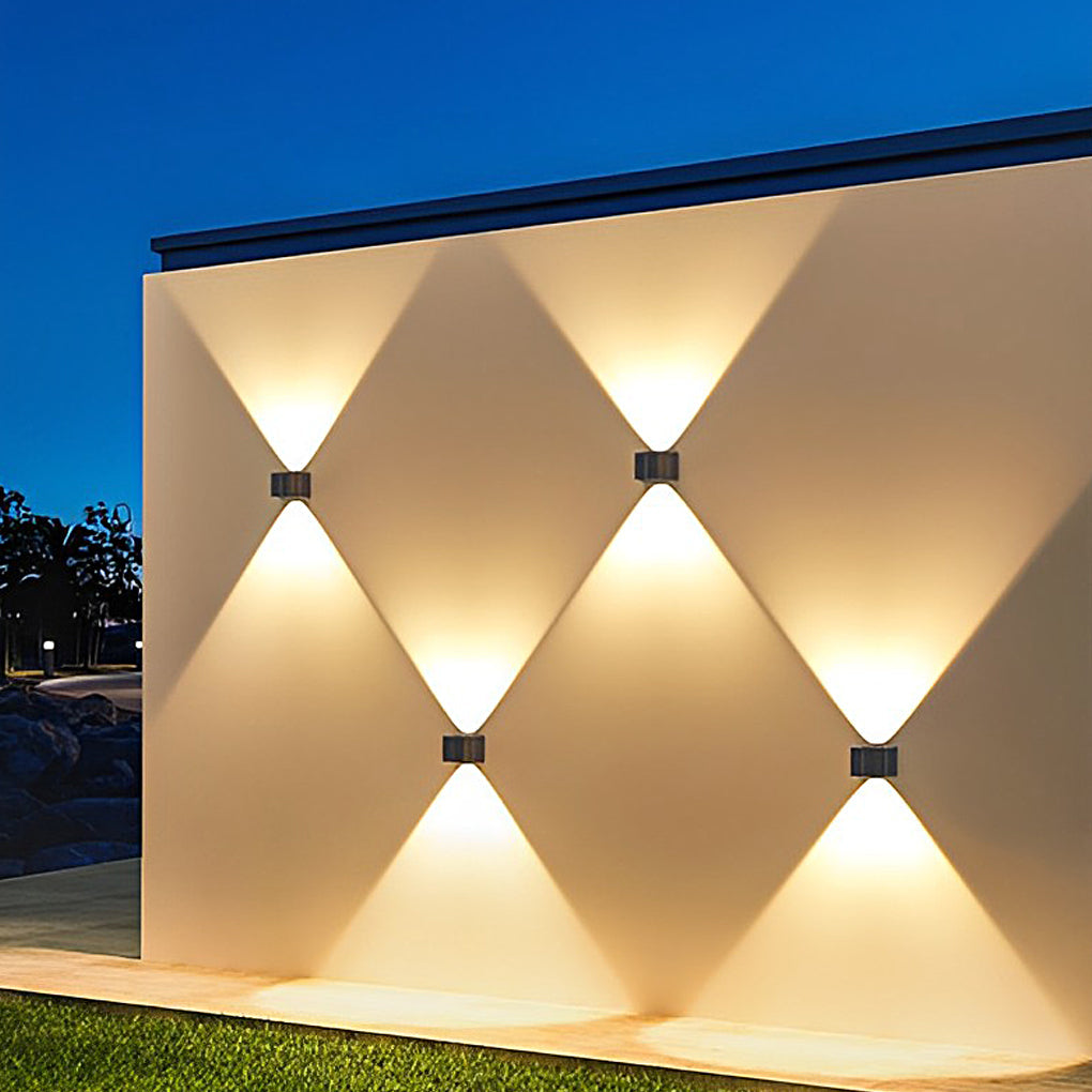 Outdoor LED Solar Powered Black Wall Lamps