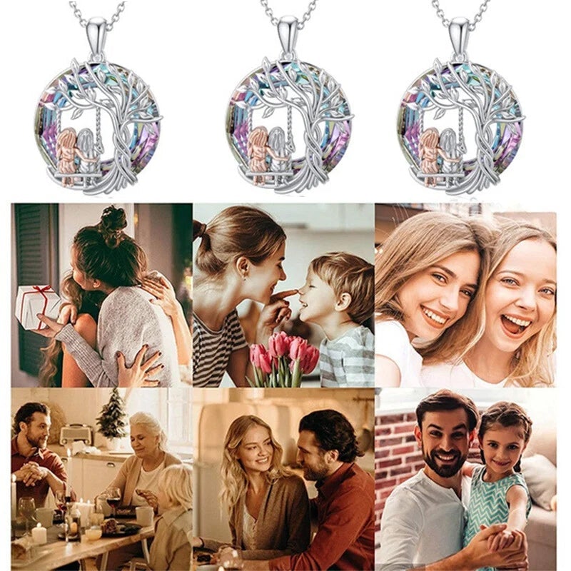 Sparkling Crystal Tree of Life Pendant Necklace