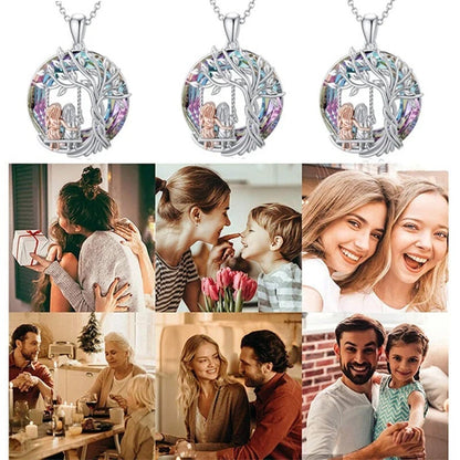 Sparkling Crystal Tree of Life Pendant Necklace