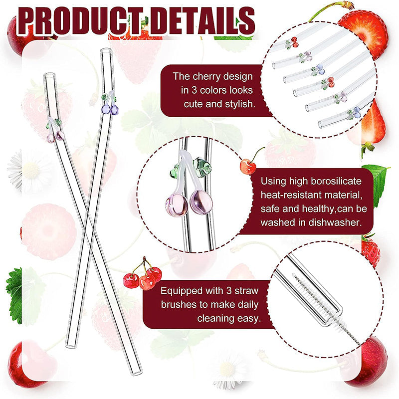 Colorful Reusable Drinking Straws with Cleaner Brush Set