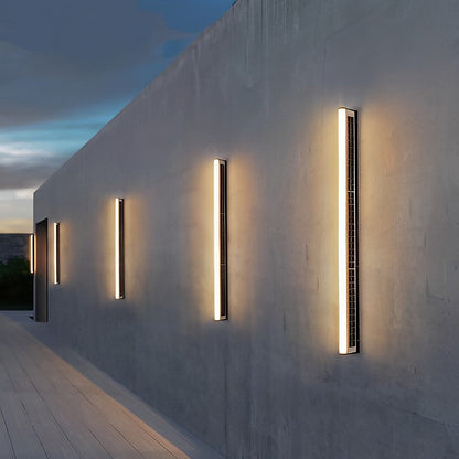 Outdoor LED Solar Wall Lamp Waterproof Modern Linear Light