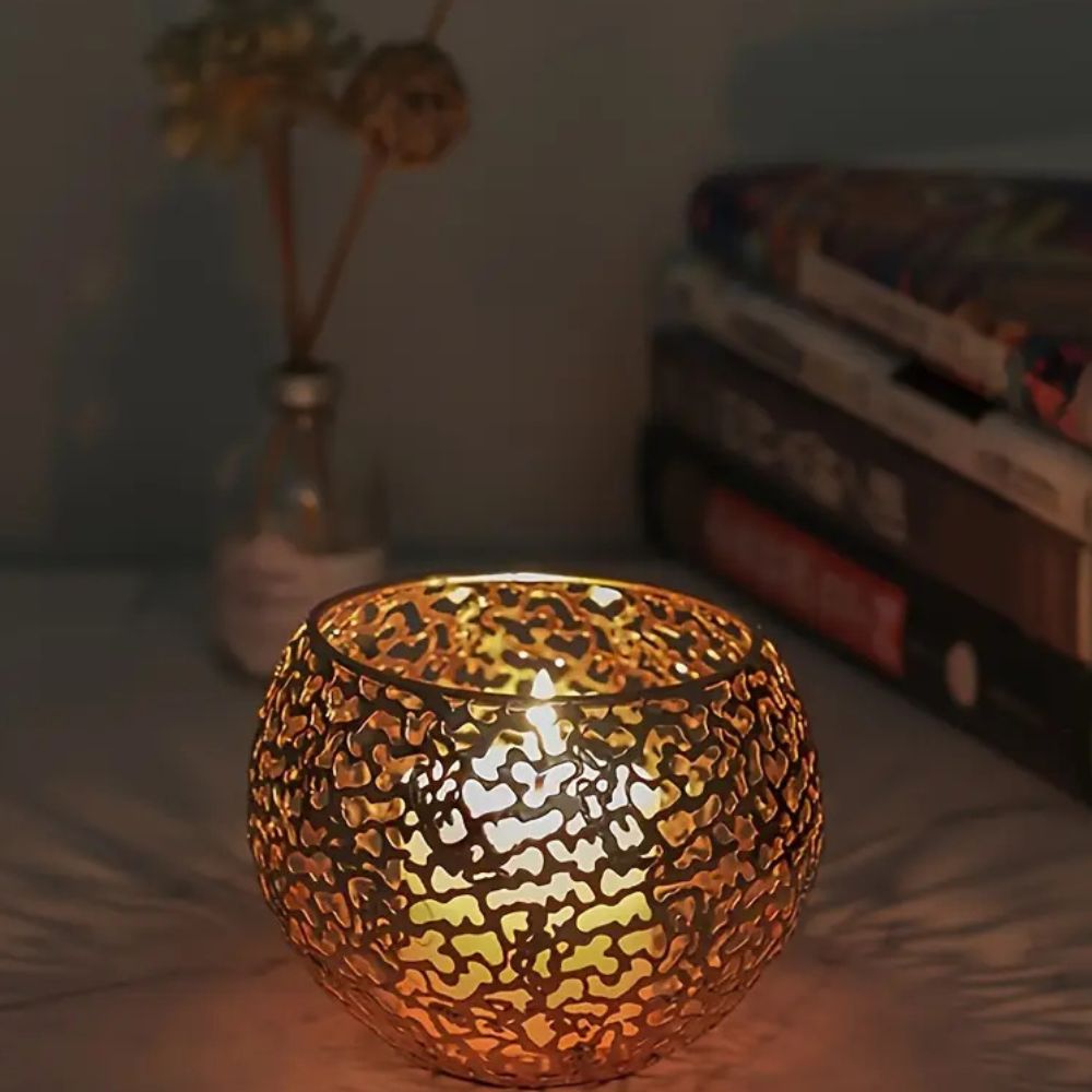 Clear Round Glass Candle Holder