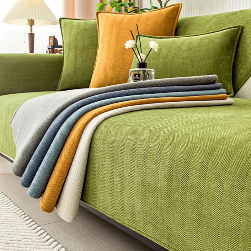 Plush Check Soft Sofa Slipcover Furniture Protector