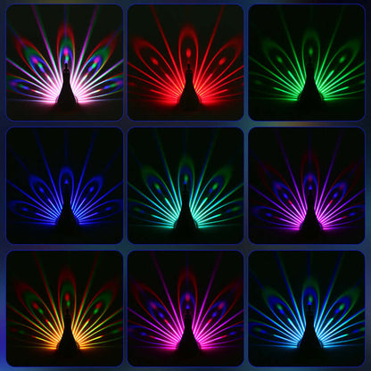 Vibrant Peacock Table Lamp Colorful LED Light