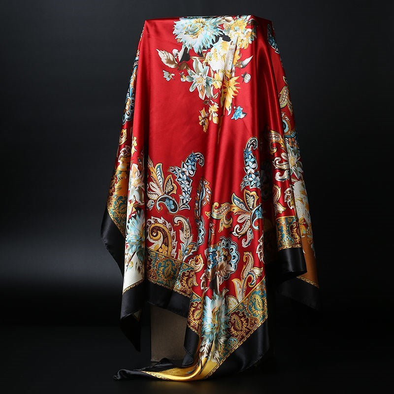 Big Soft Lightweight Square Silk Scarf